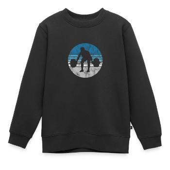 Musculation Bodybuilder GYM Fitnessstudio Retro - Sweat Premium enfant bio - noir - Devant - AI Model Kid Female (0cm)