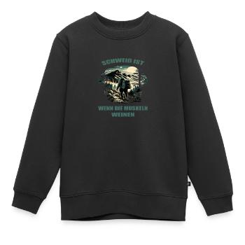 Schweiß ist wenn die Muskeln weinen - Kinder Premium Organic Sweatshirt - Schwarz - Vorne - AI Model Kid Female (0cm)