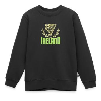 Irische Grün Flagge Irland Kleeblatt Irisch - Kinder Premium Organic Sweatshirt - Schwarz - Vorne - AI Model Kid Female (0cm)