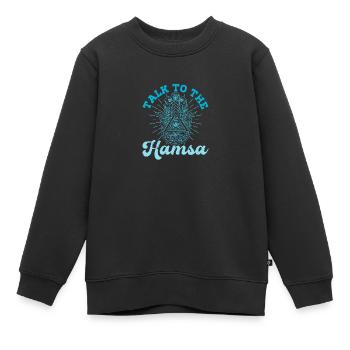 Hamsa Eye Hand Talisman Yoga Fluchschutz - Kinder Premium Organic Sweatshirt - Schwarz - Vorne - AI Model Kid Female (0cm)