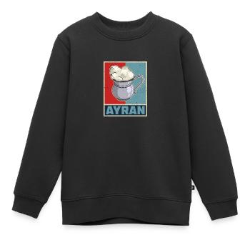 Ayran Becher Döner Kebab Türkei Türlisch Milch - Kinder Premium Organic Sweatshirt - Schwarz - Vorne - AI Model Kid Female (0cm)