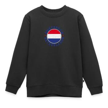 Niederlande Flagge Landesfarben Herkunft - Kinder Premium Organic Sweatshirt - Schwarz - Vorne - AI Model Kid Female (0cm)