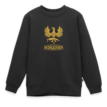 Schlesien Provinz Schläsig Polen Wappen Flagge - Kinder Premium Organic Sweatshirt - Schwarz - Vorne - AI Model Kid Female (0cm)