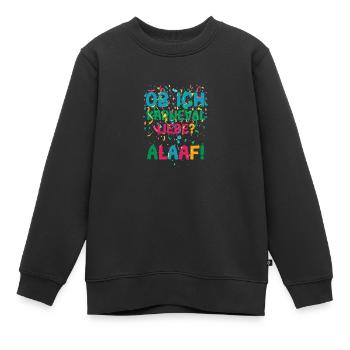Que j’aime le carnaval Alaaf Confettis du carnaval - Sweat Premium enfant bio - noir - Devant - AI Model Kid Female (0cm)