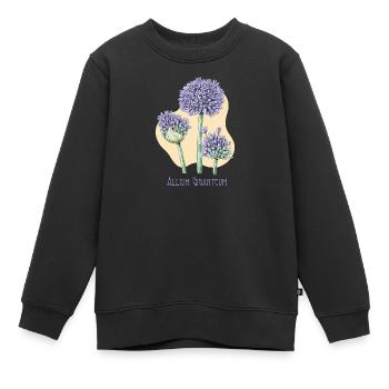 Knoblauch riesige botanische Zeichnung - Kinder Premium Organic Sweatshirt - Schwarz - Vorne - AI Model Kid Female (0cm)