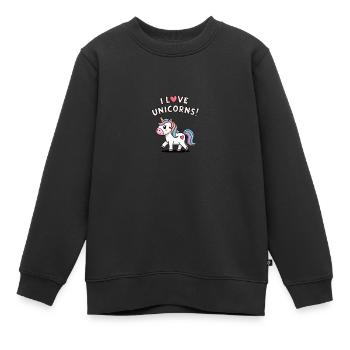 Mila la licorne magique - Sweat Premium enfant bio - noir - Devant - AI Model Kid Female (0cm)