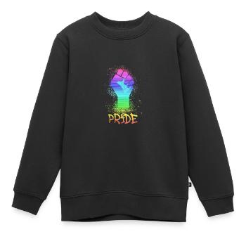 gay pride,pride,regenbogen,LGBT - Kinder Premium Organic Sweatshirt - Schwarz - Vorne - AI Model Kid Female (0cm)