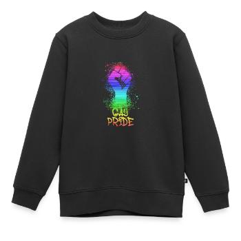 gay pride,pride,regenbogen,LGBT - Kinder Premium Organic Sweatshirt - Schwarz - Vorne - AI Model Kid Female (0cm)
