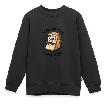 Je ne suis pas vieux je suis affiné - Sweat Premium enfant bio - noir - Devant - AI Model Kid Female (0cm)