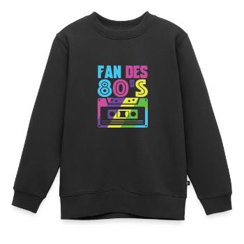 fan des 80s - Sweat Premium enfant bio - noir - Devant - AI Model Kid Female (0cm)