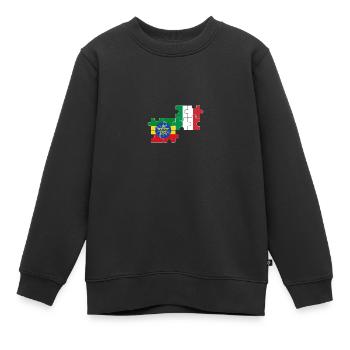 Ethiopie Italie Drapeau Ethiopie - Sweat Premium enfant bio - noir - Devant - AI Model Kid Female (0cm)