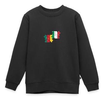 Kamerun Italien Flagge Italienisch Kameruner - Kinder Premium Organic Sweatshirt - Schwarz - Vorne - AI Model Kid Female (0cm)