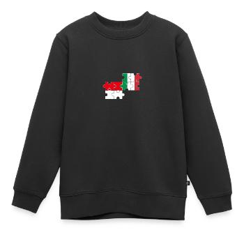 Indonesien Italien Flagge Italienisch Indonesier - Kinder Premium Organic Sweatshirt - Schwarz - Vorne - AI Model Kid Female (0cm)