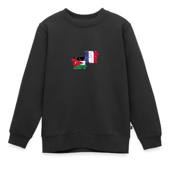 Jordanien Frankreich Flagge Französisch Jordanier - Kinder Premium Organic Sweatshirt - Schwarz - Vorne - AI Model Kid Female (0cm)