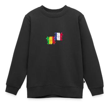 Mali Frankreich Vintage Flagge Französisch Malier - Kinder Premium Organic Sweatshirt - Schwarz - Vorne - AI Model Kid Female (0cm)