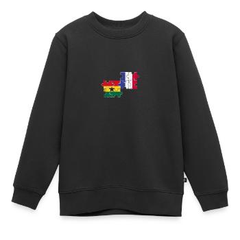 Ghana Frankreich Vintage Flagge Ghanaer - Kinder Premium Organic Sweatshirt - Schwarz - Vorne - AI Model Kid Female (0cm)
