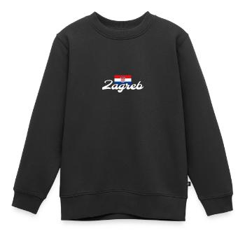 Zagreb Croatie Drapeau croate Croate - Sweat Premium enfant bio - noir - Devant - AI Model Kid Female (0cm)