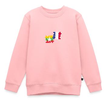 Myanmar France Flag French Myanmare - Kids Premium Organic Sweatshirt - rose - Front - AI Model Kid Female (0cm)