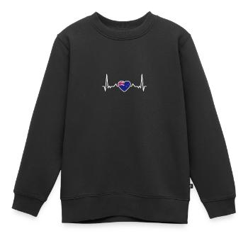 Neuseeland Herzschlag Flagge Neuseeländer - Kinder Premium Organic Sweatshirt - Schwarz - Vorne - AI Model Kid Female (0cm)