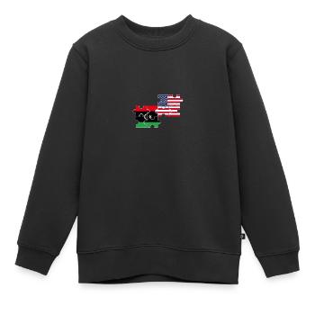 Libyen USA Flagge Amerikanisch Libysch - Kinder Premium Organic Sweatshirt - Schwarz - Vorne - AI Model Kid Female (0cm)