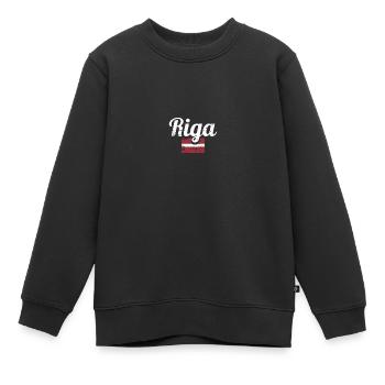 Riga Lettonie Vintage letton drapeau letton letton - Sweat Premium enfant bio - noir - Devant - AI Model Kid Female (0cm)