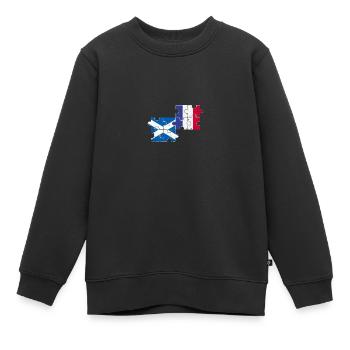 Schottland Frankreich Vintage Flagge Schotte - Kinder Premium Organic Sweatshirt - Schwarz - Vorne - AI Model Kid Female (0cm)