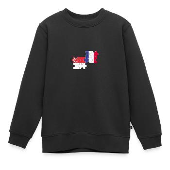 Singapur Frankreich Flagge Französisch Singapurer - Kinder Premium Organic Sweatshirt - Schwarz - Vorne - AI Model Kid Female (0cm)