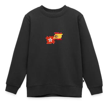 Hong Kong Espagne Drapeau Hong Kong - Sweat Premium enfant bio - noir - Devant - AI Model Kid Female (0cm)
