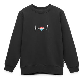Luxemburg Herzschlag Luxemburgische Luxemburger - Kinder Premium Organic Sweatshirt - Schwarz - Vorne - AI Model Kid Female (0cm)