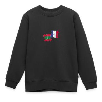Malediven Frankreich Vintage Flagge Malediver - Kinder Premium Organic Sweatshirt - Schwarz - Vorne - AI Model Kid Female (0cm)