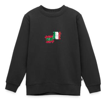 Malediven Italien Vintage Flagge Malediver - Kinder Premium Organic Sweatshirt - Schwarz - Vorne - AI Model Kid Female (0cm)