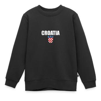 Croatie Vintage Armoiries Croatie Croatie drapeau croate - Sweat Premium enfant bio - noir - Devant - AI Model Kid Female (0cm)