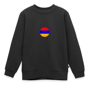 Armenien Vintage Armenische Flagge Armenier - Kinder Premium Organic Sweatshirt - Schwarz - Vorne - AI Model Kid Female (0cm)
