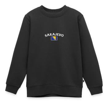 Sarajevo Bosnien Vintage Bosnische Flagge Bosnier - Kinder Premium Organic Sweatshirt - Schwarz - Vorne - AI Model Kid Female (0cm)