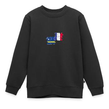 Curaçao Frankreich Flagge - Kinder Premium Organic Sweatshirt - Schwarz - Vorne - AI Model Kid Female (0cm)