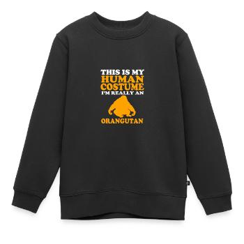 Orang Utan - Kinder Premium Organic Sweatshirt - Schwarz - Vorne - AI Model Kid Female (0cm)