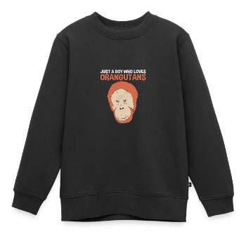 Orang Utan - Kinder Premium Organic Sweatshirt - Schwarz - Vorne - AI Model Kid Female (0cm)