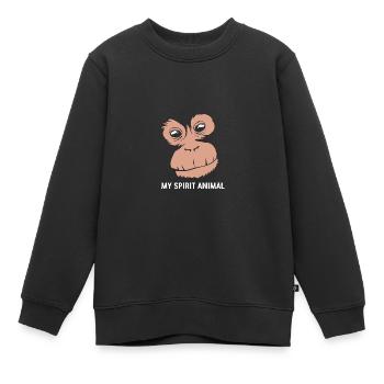 Orang-outan - Sweat Premium enfant bio - noir - Devant - AI Model Kid Female (0cm)