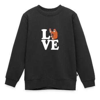 Orang-outan - Sweat Premium enfant bio - noir - Devant - AI Model Kid Female (0cm)
