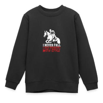 Saut d’obstacles Saut d’obstacles - Sweat Premium enfant bio - noir - Devant - AI Model Kid Female (0cm)