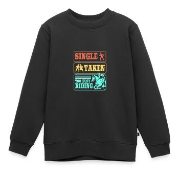 Saut d’obstacles Saut d’obstacles - Sweat Premium enfant bio - noir - Devant - AI Model Kid Female (0cm)