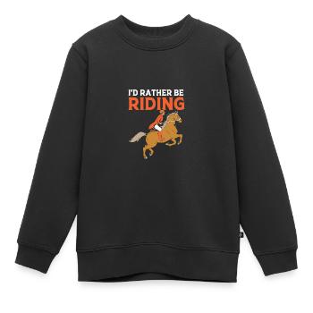 Saut d’obstacles Saut d’obstacles - Sweat Premium enfant bio - noir - Devant - AI Model Kid Female (0cm)