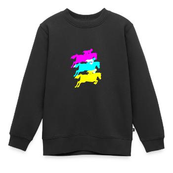 Dressur Dressurpferd Dressurreiter - Kinder Premium Organic Sweatshirt - Schwarz - Vorne - AI Model Kid Female (0cm)