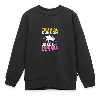 Dressur Dressurpferd Dressurreiter - Kinder Premium Organic Sweatshirt - Schwarz - Vorne - AI Model Kid Female (0cm)
