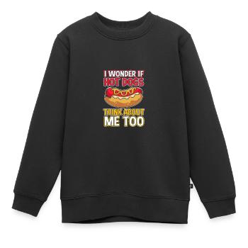 Hot Dog Imbiss - Kinder Premium Organic Sweatshirt - Schwarz - Vorne - AI Model Kid Female (0cm)