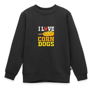 Hot Dog Imbiss - Kinder Premium Organic Sweatshirt - Schwarz - Vorne - AI Model Kid Female (0cm)