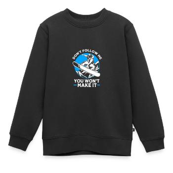 Snowboard Snowboard Vacances snowboard Snowboarders - Sweat Premium enfant bio - noir - Devant - AI Model Kid Female (0cm)