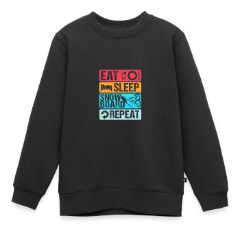 Snowboard Snowboard Vacances snowboard Snowboarders - Sweat Premium enfant bio - noir - Devant - AI Model Kid Female (0cm)