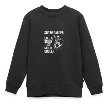 Snowboard Snowboard Vacances snowboard Snowboarders - Sweat Premium enfant bio - noir - Devant - AI Model Kid Female (0cm)