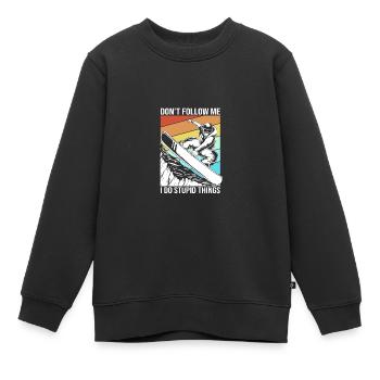 Snowboard Snowboard Vacances snowboard Snowboarders - Sweat Premium enfant bio - noir - Devant - AI Model Kid Female (0cm)